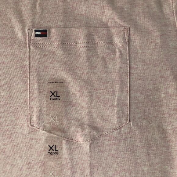 Tommy Hilfiger Men's Short Sleeve Pocket Crewneck Casual T-Shirt Heather Pink XL - Picture 7 of 14
